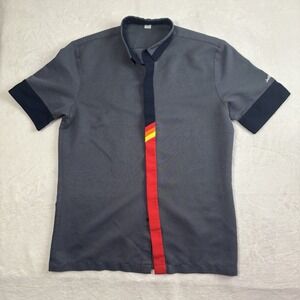 Jollibee Grey Button Up Short Sleeve Collared Work Shirt Uniform Men's Large